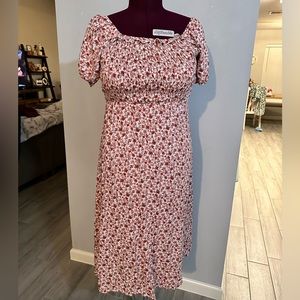 Floral empire waist midi dress